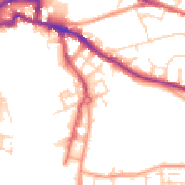 Daytime road noise heatmap for IP3 0AB