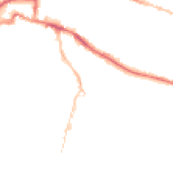 Night-time road noise heatmap for IP3 0AB