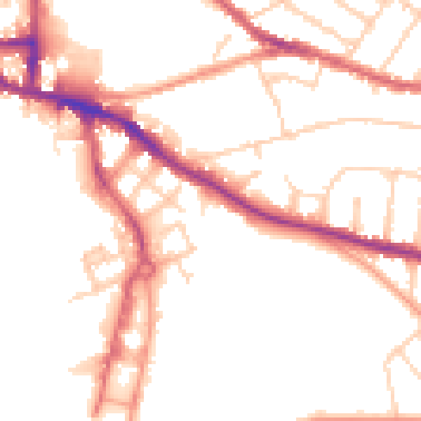 Daytime road noise heatmap for IP3 0AL
