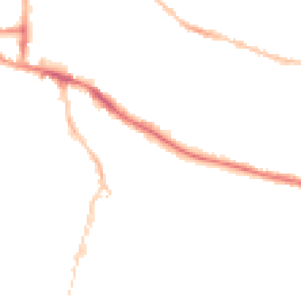 Night-time road noise heatmap for IP3 0AL