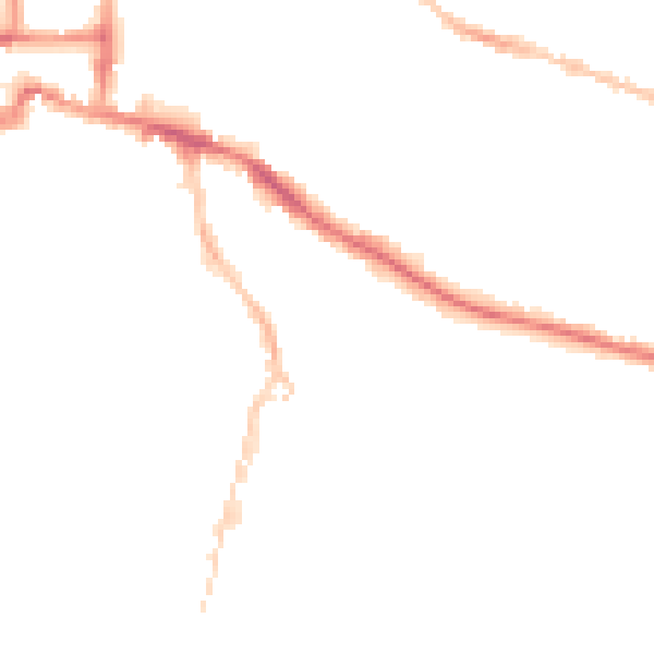 Night-time road noise heatmap for IP3 0AP