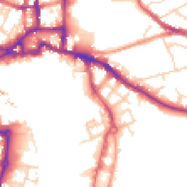 Daytime road noise heatmap for IP3 0AQ