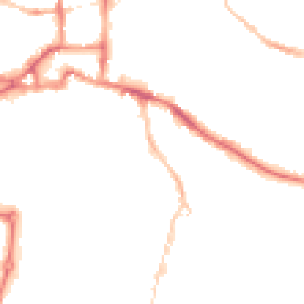 Night-time road noise heatmap for IP3 0AQ