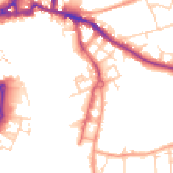 Daytime road noise heatmap for IP3 0AR