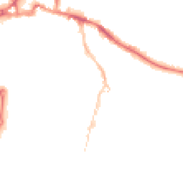 Night-time road noise heatmap for IP3 0AR