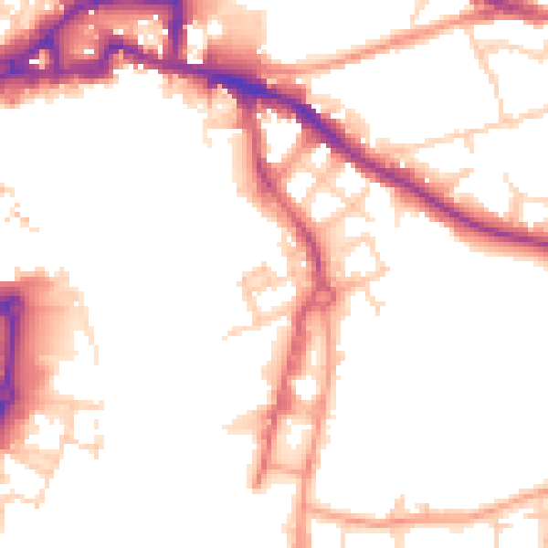 Daytime road noise heatmap for IP3 0AU