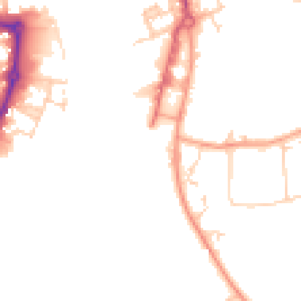 Daytime road noise heatmap for IP3 0AZ