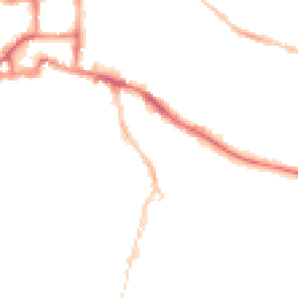 Night-time road noise heatmap for IP3 0BF