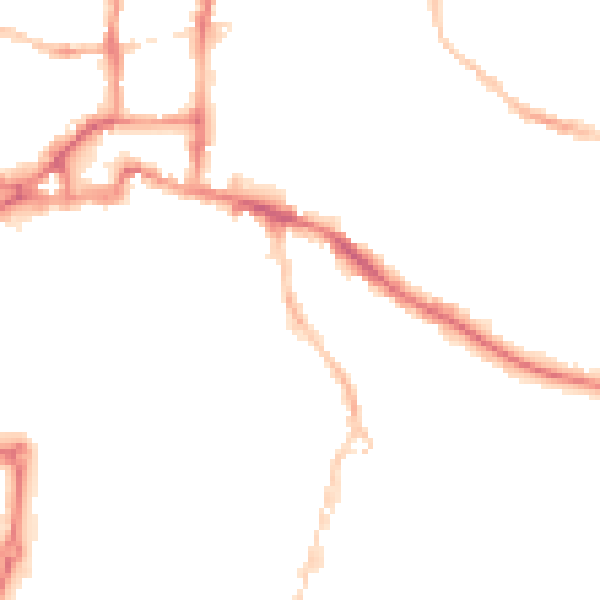 Night-time road noise heatmap for IP3 0BH