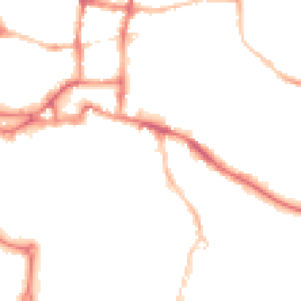 Night-time road noise heatmap for IP3 0BL