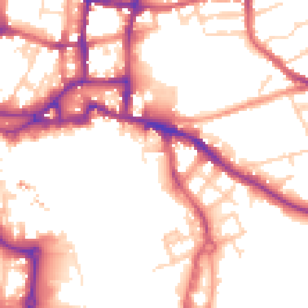 Daytime road noise heatmap for IP3 0BN