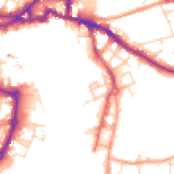 Daytime road noise heatmap for IP3 0BP