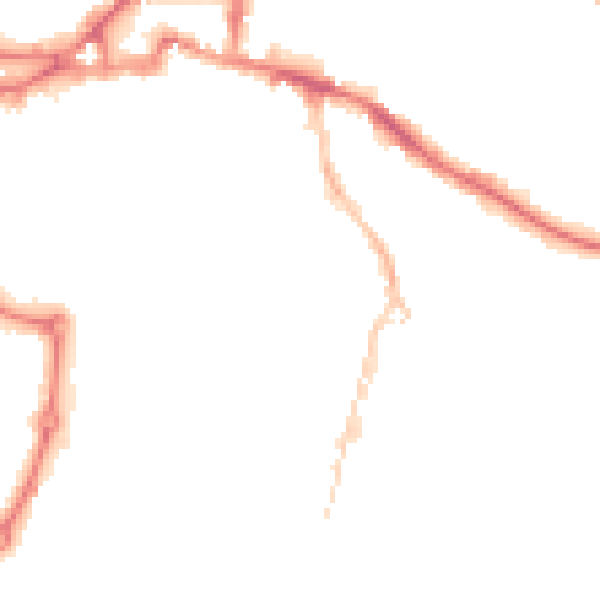 Night-time road noise heatmap for IP3 0BP