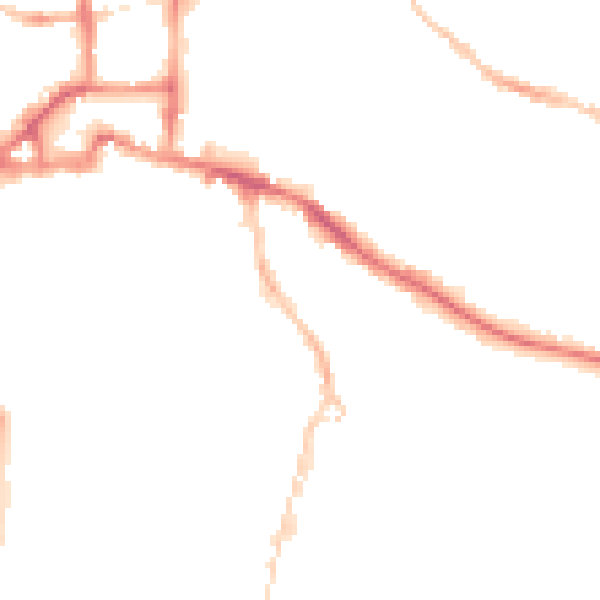Night-time road noise heatmap for IP3 0BX