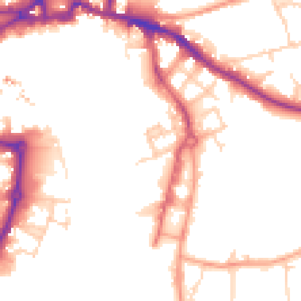 Daytime road noise heatmap for IP3 0BY
