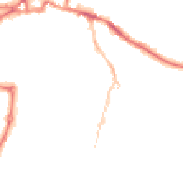 Night-time road noise heatmap for IP3 0BY