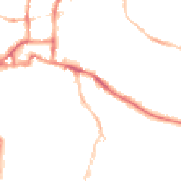 Night-time road noise heatmap for IP3 0DJ