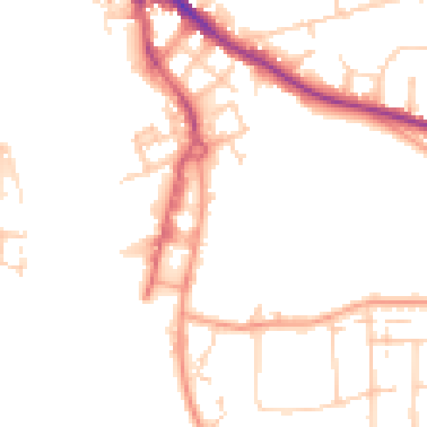 Daytime road noise heatmap for IP3 0DL