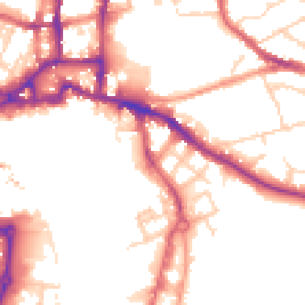 Daytime road noise heatmap for IP3 0DN