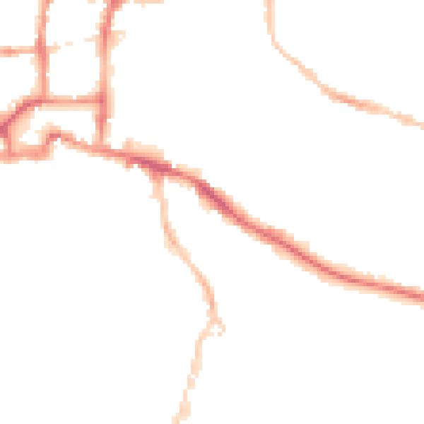Night-time road noise heatmap for IP3 0DR