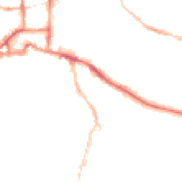 Night-time road noise heatmap for IP3 0DW