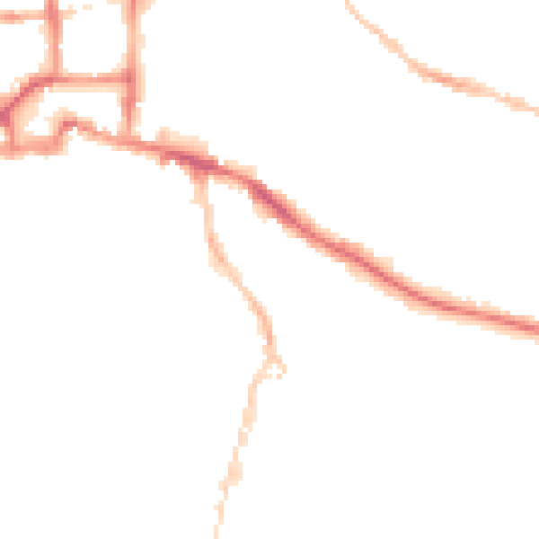 Night-time road noise heatmap for IP3 0DX