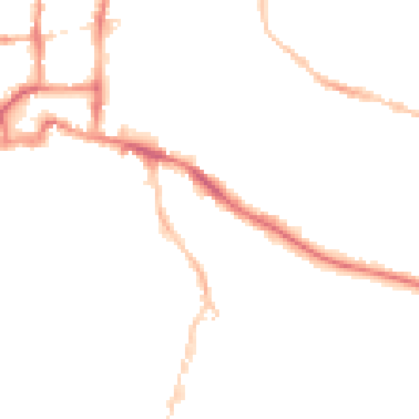 Night-time road noise heatmap for IP3 0DY