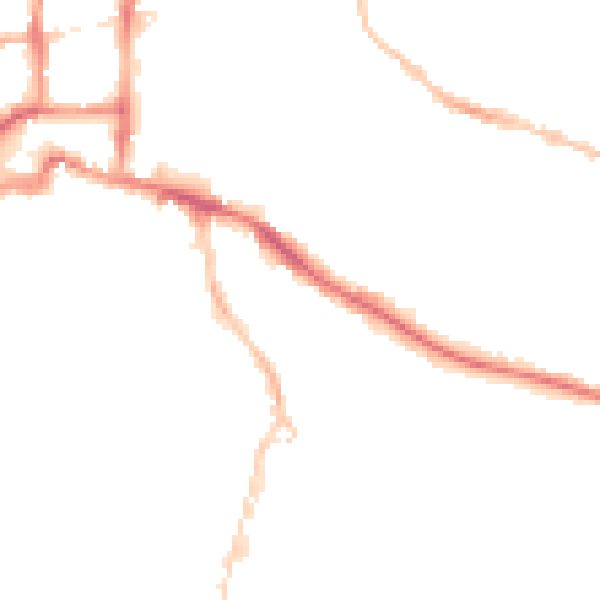 Night-time road noise heatmap for IP3 0DZ