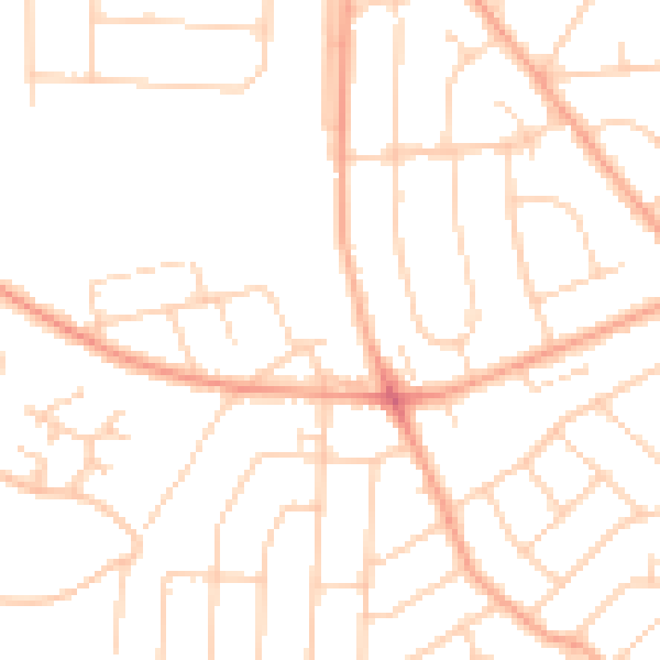 Daytime road noise heatmap for IP3 0EH