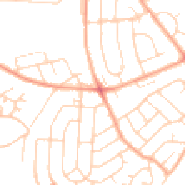 Daytime road noise heatmap for IP3 0EL