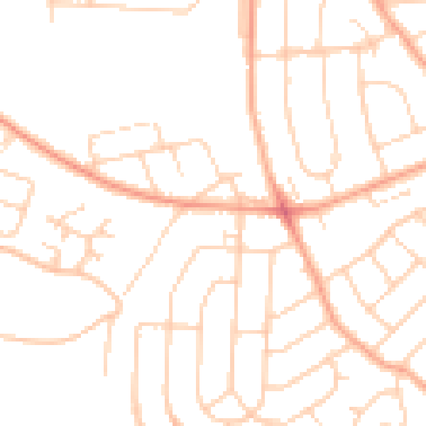 Daytime road noise heatmap for IP3 0EN