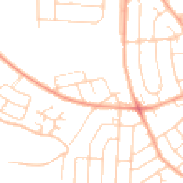Daytime road noise heatmap for IP3 0EZ