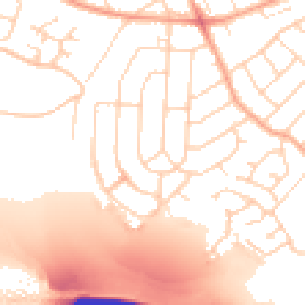 Daytime road noise heatmap for IP3 0JT