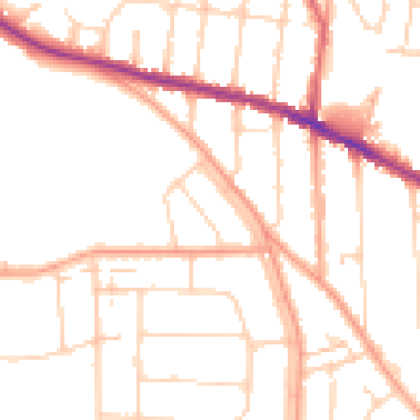 Daytime road noise heatmap for IP3 0NX
