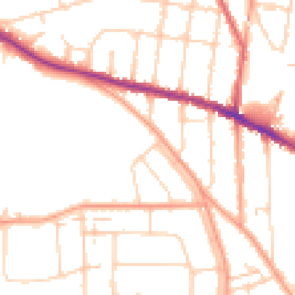Daytime road noise heatmap for IP3 0PA