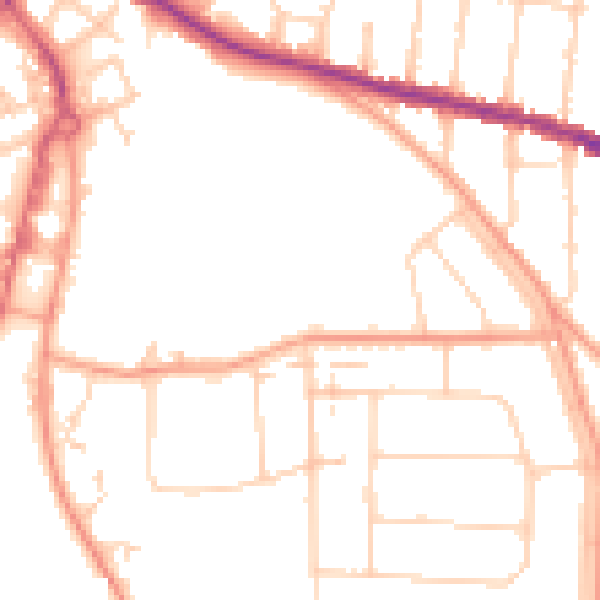 Daytime road noise heatmap for IP3 0PG