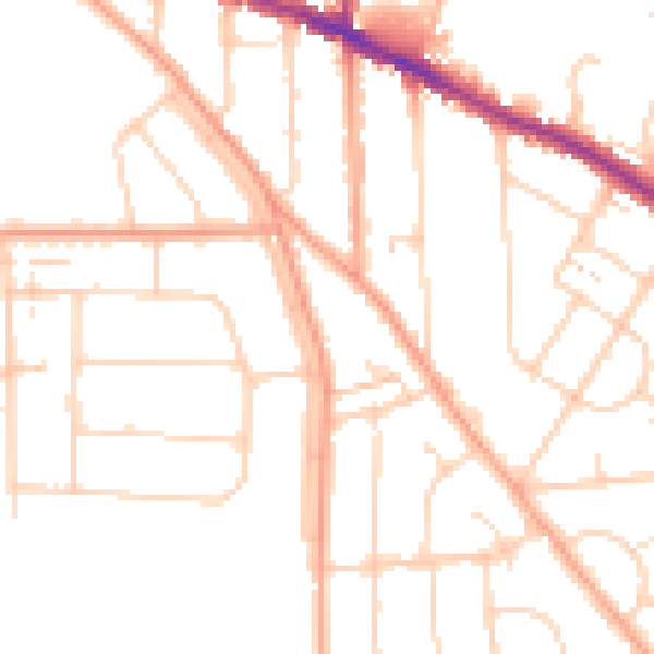 Daytime road noise heatmap for IP3 0RB