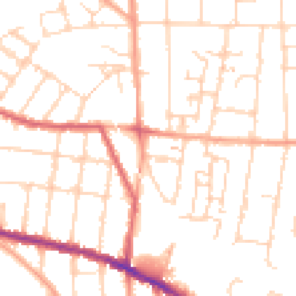 Daytime road noise heatmap for IP3 8DE