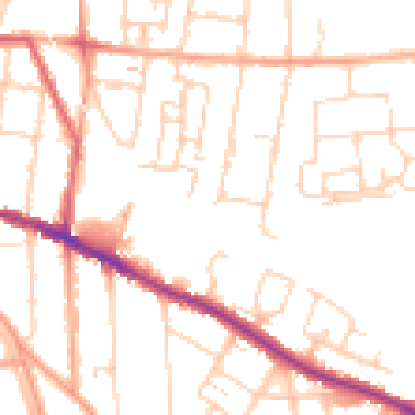 Daytime road noise heatmap for IP3 8HY