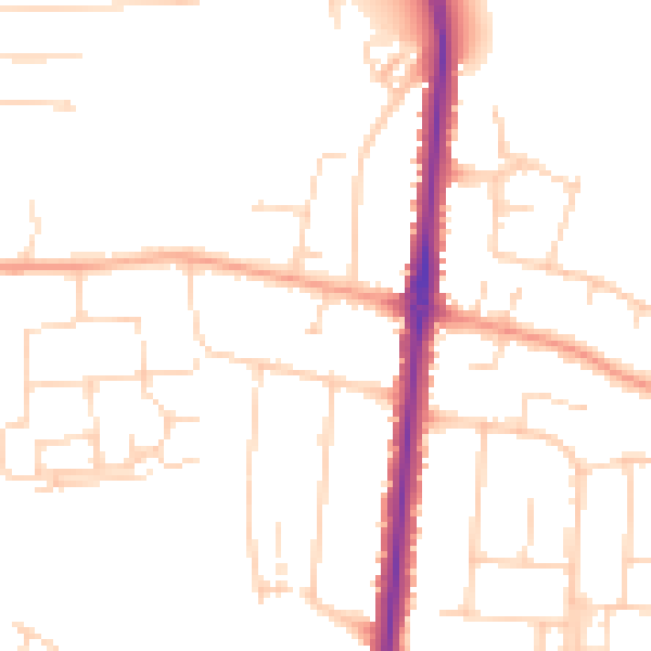 Daytime road noise heatmap for IP3 8NN