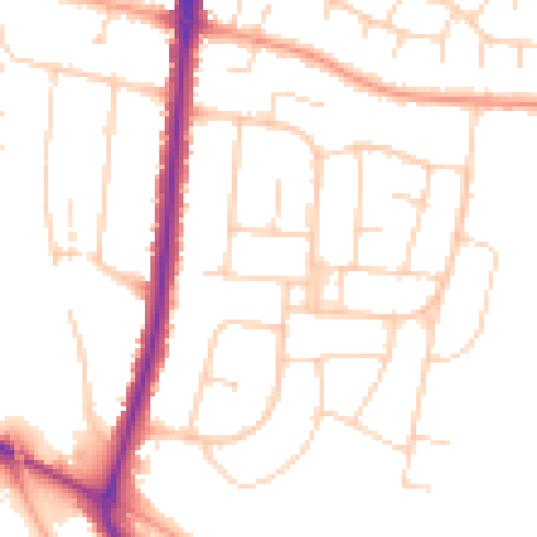 Daytime road noise heatmap for IP3 8QA