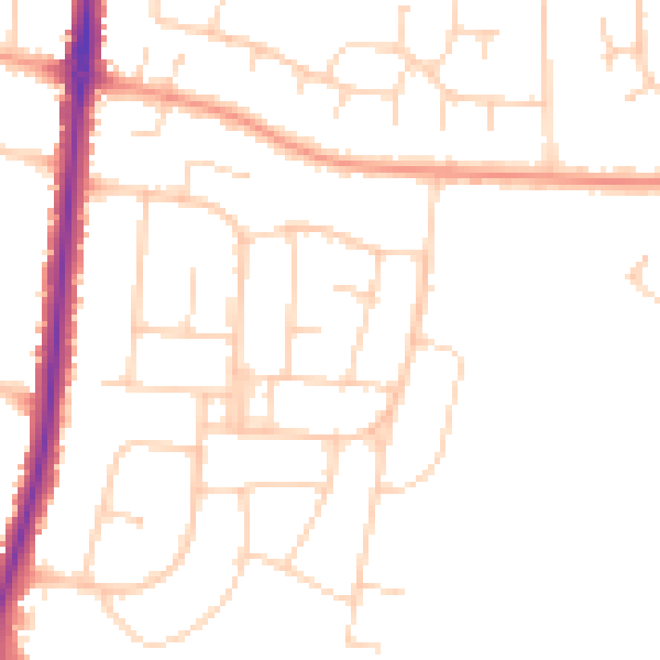 Daytime road noise heatmap for IP3 8QR