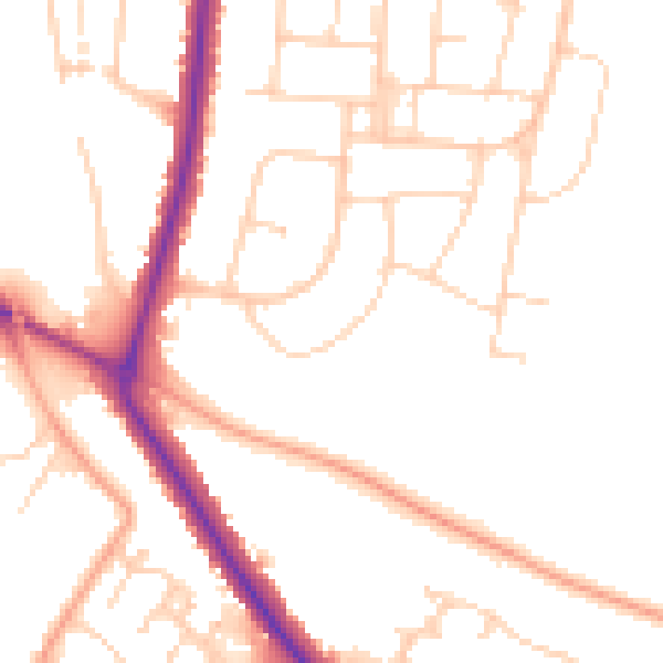 Daytime road noise heatmap for IP3 8RQ