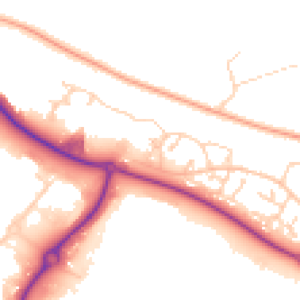 Daytime road noise heatmap for IP3 8TF