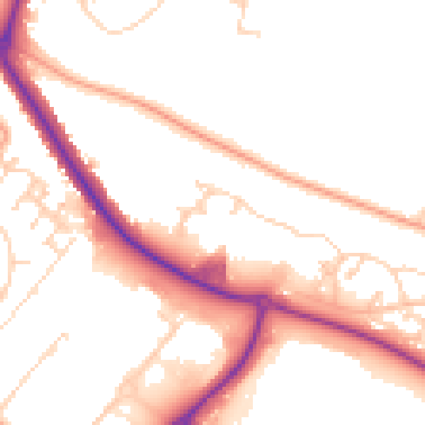 Daytime road noise heatmap for IP3 8UN