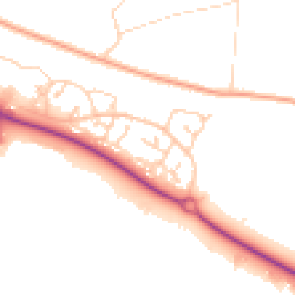 Daytime road noise heatmap for IP3 8UU