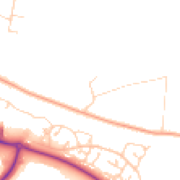 Daytime road noise heatmap for IP3 8UW
