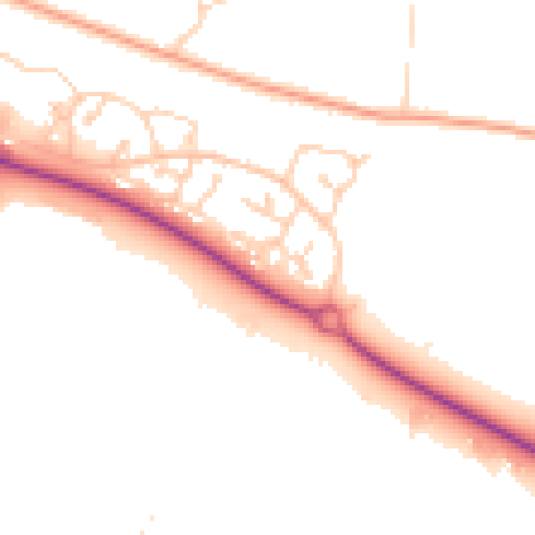 Daytime road noise heatmap for IP3 8UY