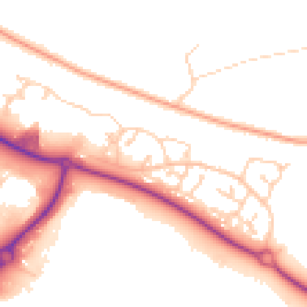 Daytime road noise heatmap for IP3 8XB