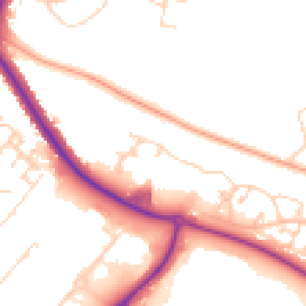 Daytime road noise heatmap for IP3 8XE